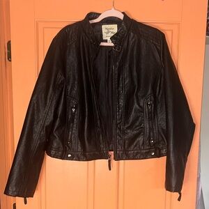 Maralyn & Me Black Leather Jacket (biker core)